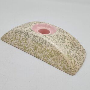 Vintage Kenwood USA Pink & Gold Speckled Ceramic Candle Holder